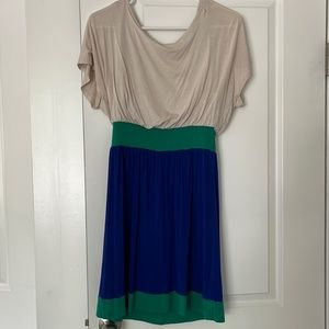 Lush colorblock dress. size: Medium. Open back.